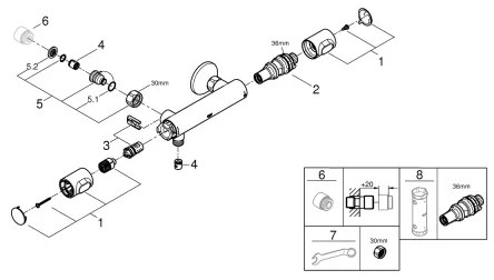 GROHE 34799000 - Baterie termostatică pentru duș PRECISION FLOW DN 15, crom