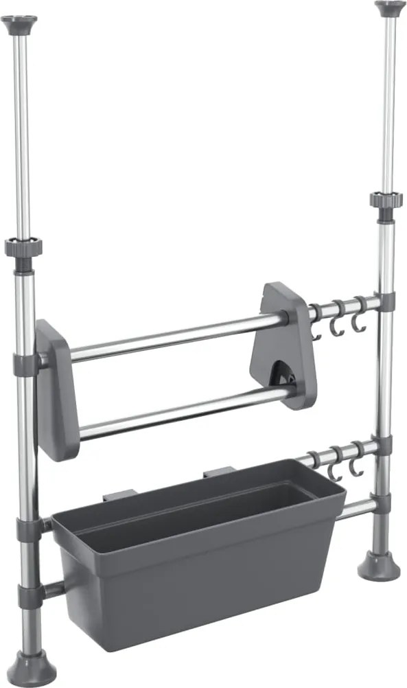 vidaXL Organizator de bucătărie reglabil, aluminiu