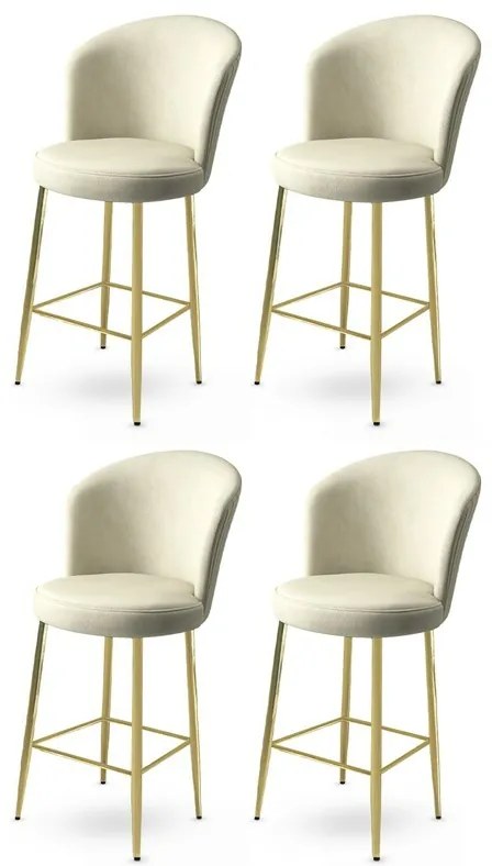 Set de scaune de bar Fora Cream and Gold, 4 buc., 4 buc