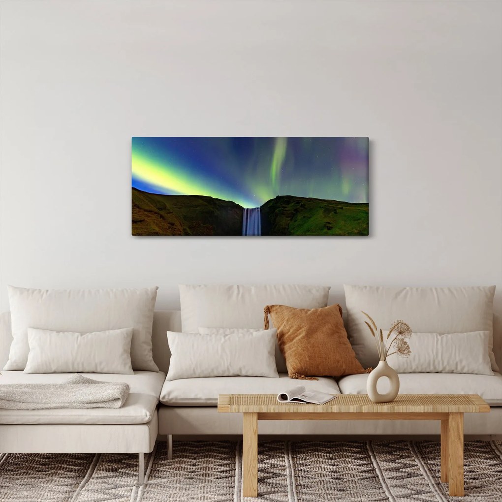Tablou - Aurora Boreală în Islanda (120x50 cm)