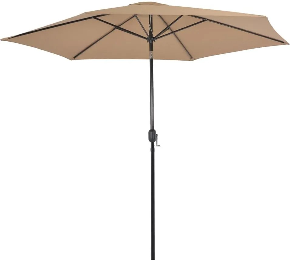 Umbrelă de soare de exterior, stâlp metalic, 300 cm, gri taupe