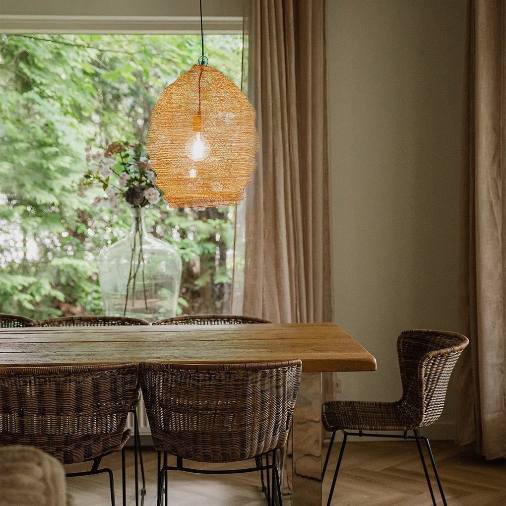 Lampă suspendată orientală aurie - Nidum