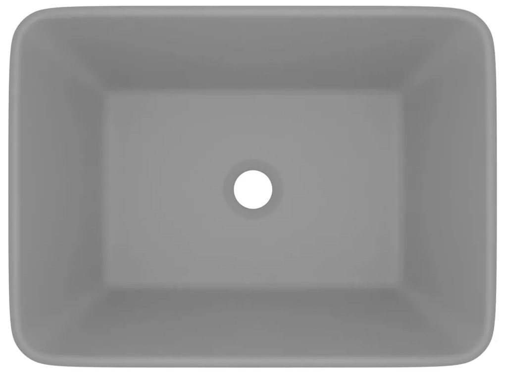 Chiuveta de baie lux, gri deschis mat, 41x30x12 cm, ceramica matte light grey