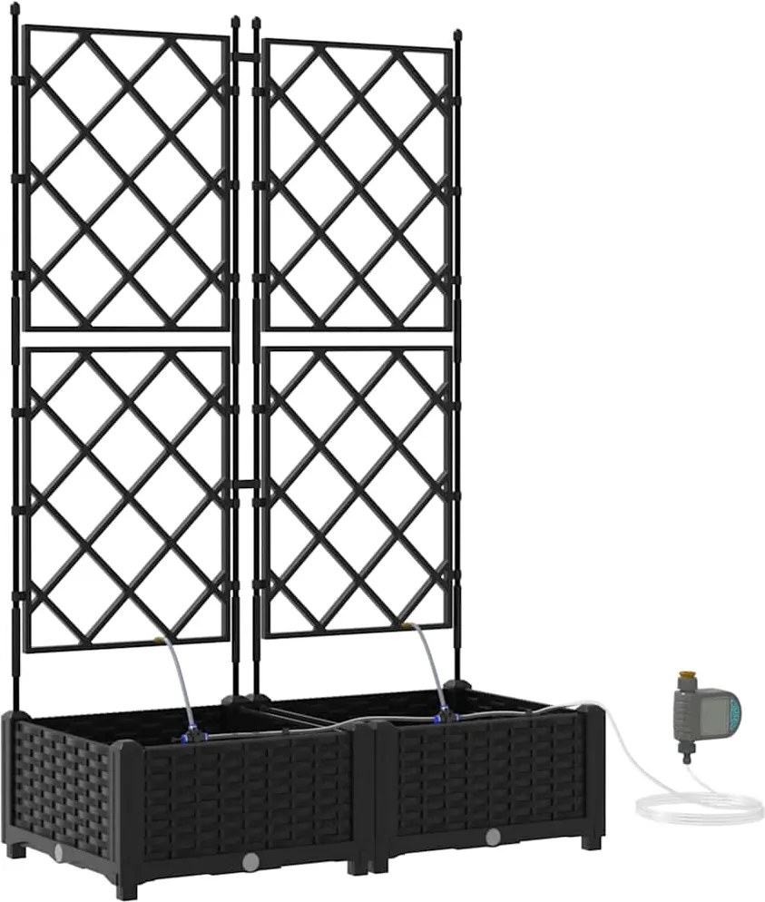 vidaXL Vază pentru Grădină 2 pcs Negru Oțel