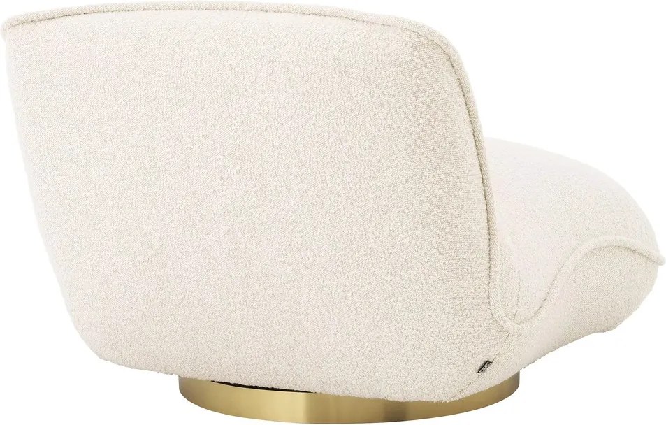 Fotoliu pivotant elegant design LUX Relax, boucle crem 115729 HZ