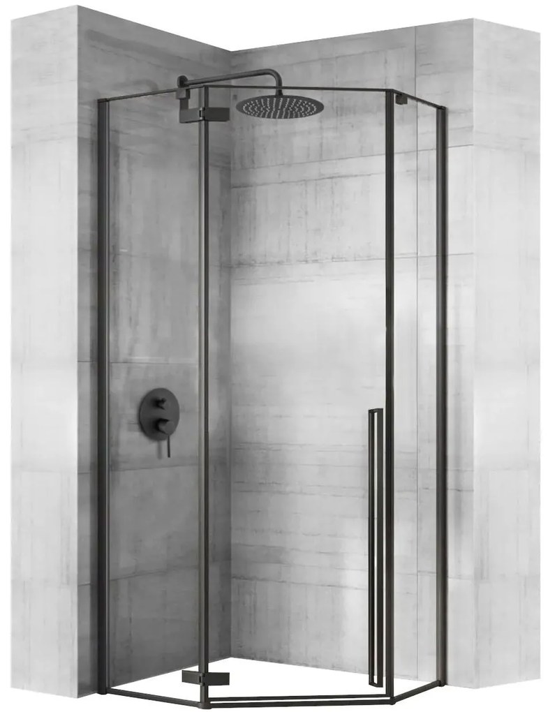 Cabina de dus Diamond negru mat 100x100 cm