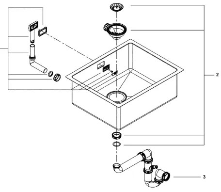 GROHE 31574SD1 - Chiuvetă de bucătărie K700U 550 x 450 mm din oțel inoxidabil