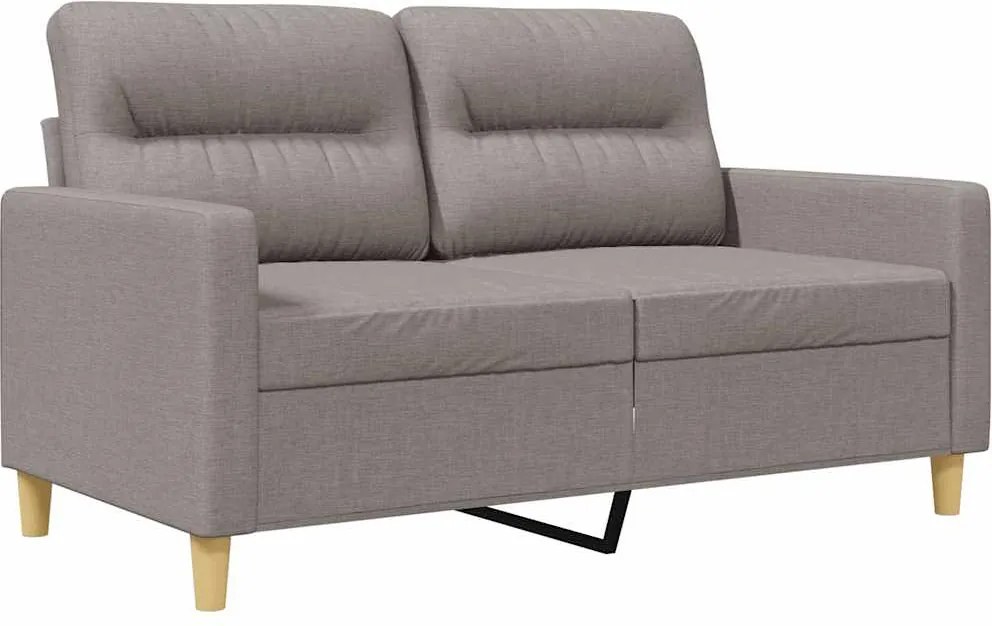 vidaXL Canapea cu 2 locuri, gri taupe, 120 cm, material textil