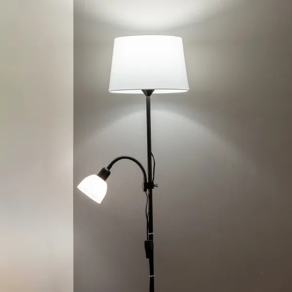 Brilagi - Lampă de podea CERIA 2 în 1 1xE27/100W/230V + 1xE14/25W negru/alb