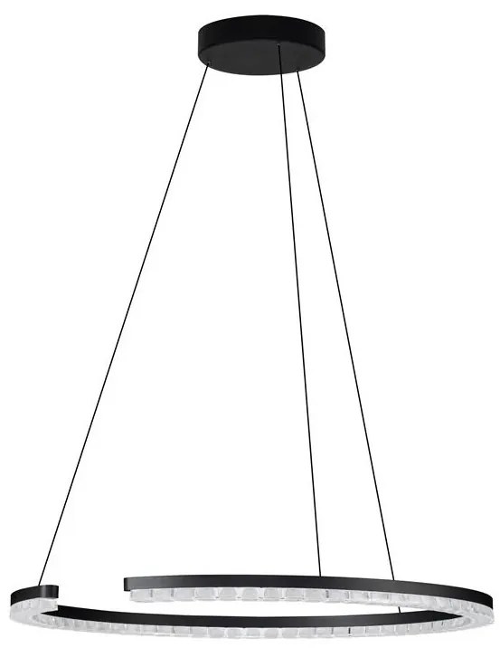 Lustra circulara aluminiu negru GREAMY D-65cm