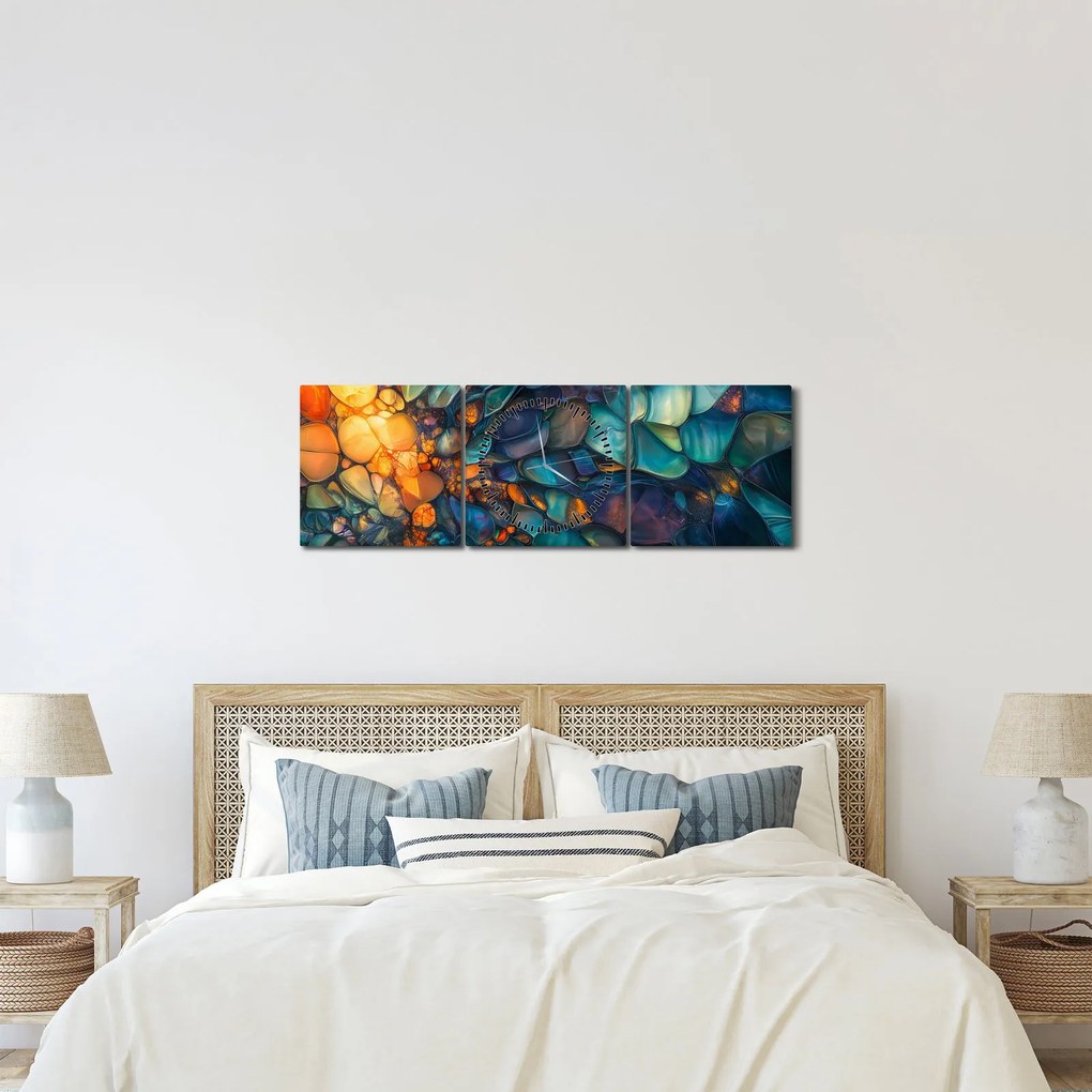 Tablou - Mozaic de sticlă (cu ceas) (90x30 cm)
