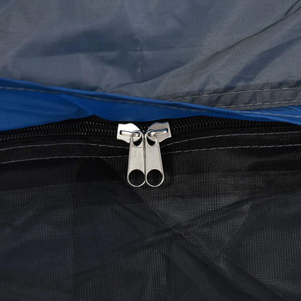 Outsunny Cort camping familial 4 persoane, montare pop-up rapidă, ușor, ventilat, 4 ferestre anti-soare, 2,4x2,4x1,99 m, gri/albastru | Aosom Romania