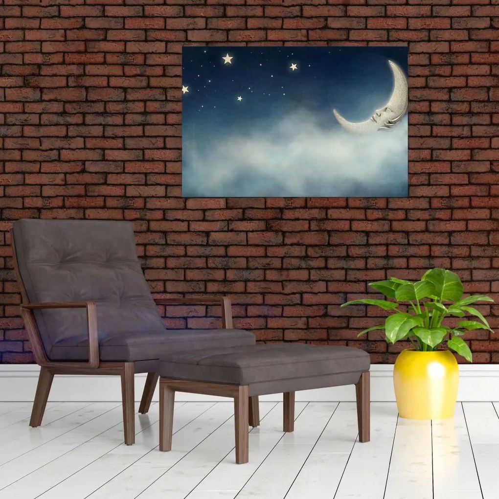 Tablou - Luna cu stele (90x60 cm)