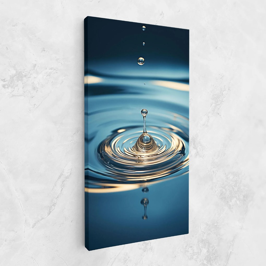 Tablou Canvas, 100x200cm, Dormitor si Living, Feng Shui, Apa, Cream Water Drop