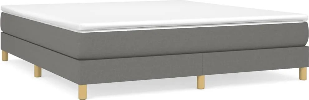 vidaXL Cadru de pat cu arcuri, gri închis, 180x200 cm, textil