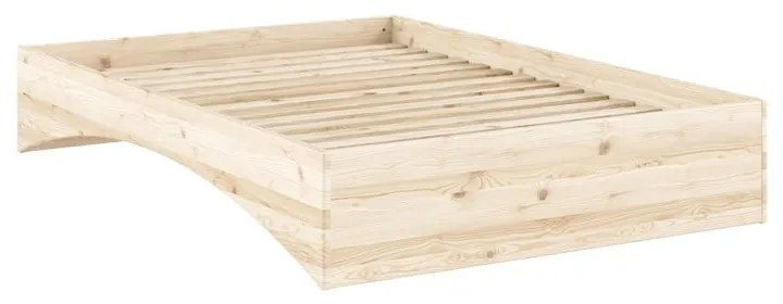 Pat matrimonial în culoare naturală din lemn de pin fără tăblie 140x200 cm Orbit – Karup Design