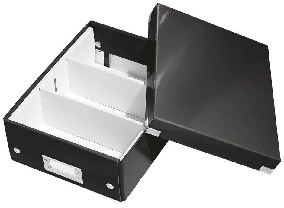 Cutie de depozitare din carton cu capac neagră Click&Store - Leitz