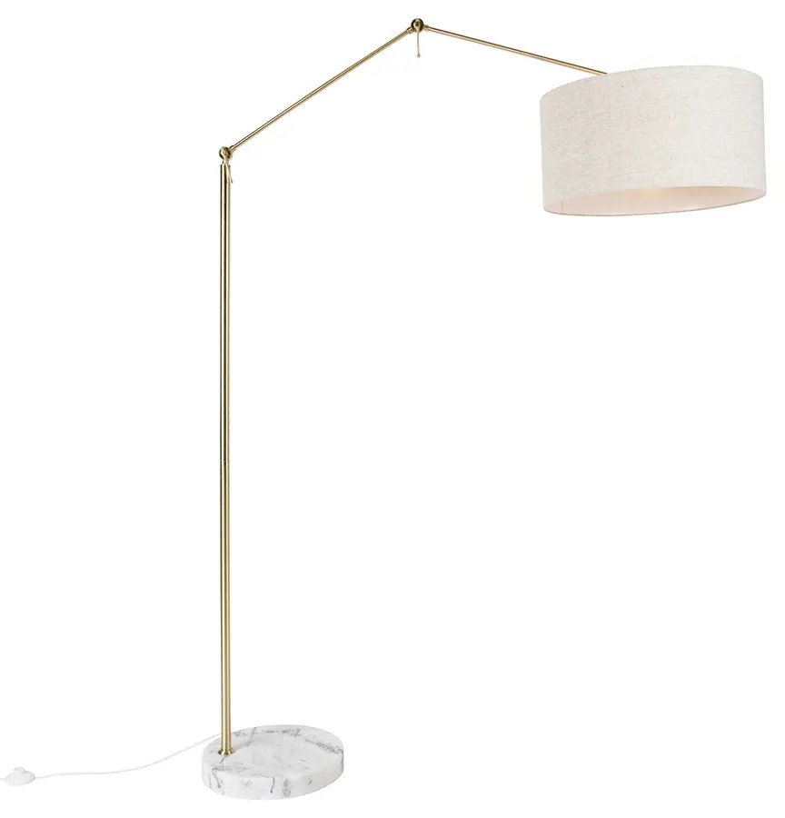 Lampă de podea aurie cu abajur gri deschis 50 cm reglabil - Editor