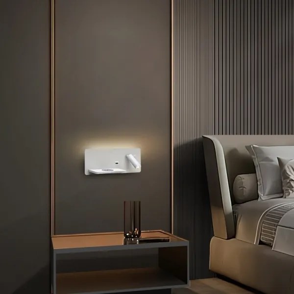 Immax 08286L-LED Aplica LED cu poli, USB și încărcare wireless, 3W/230V + LED 3W