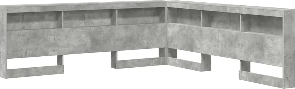 vidaXL Tăblie de depozitare cu raft Gri din beton 200 cm Lemn compozit