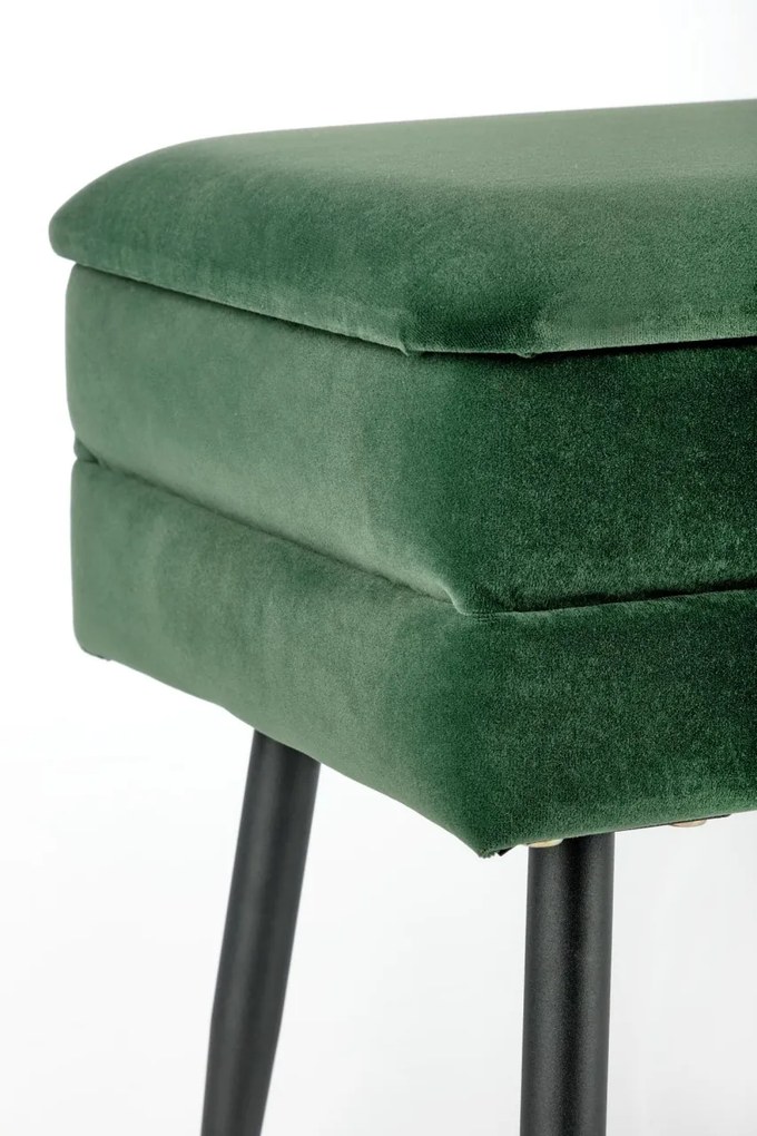 Banca dormitor Velva verde/negru - H37 cm