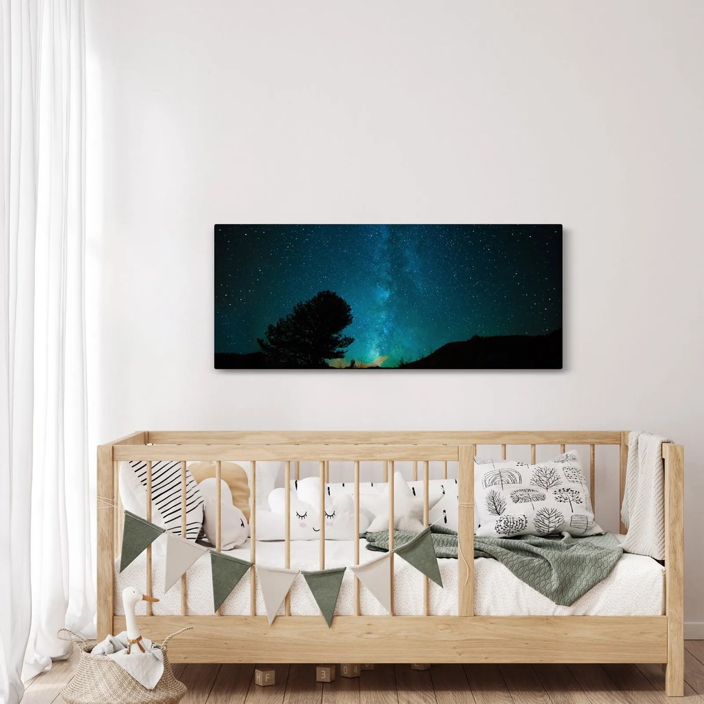 Tablou cu cerul nocturn și stele (120x50 cm)