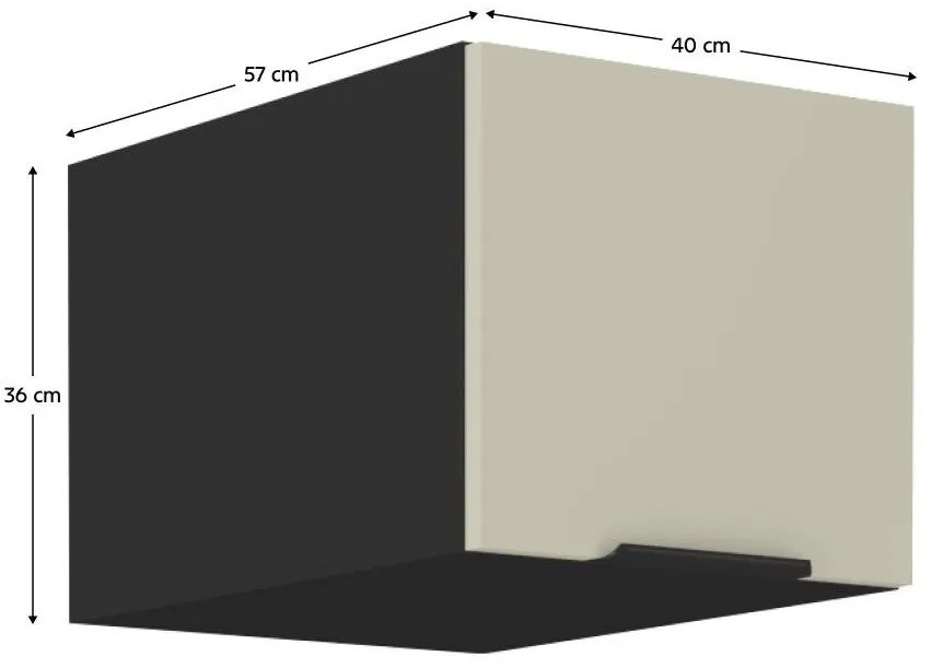 Dulap de bucătărie superior Arikona 40 NAGU 36 1F (cașmir + negru). 1097059