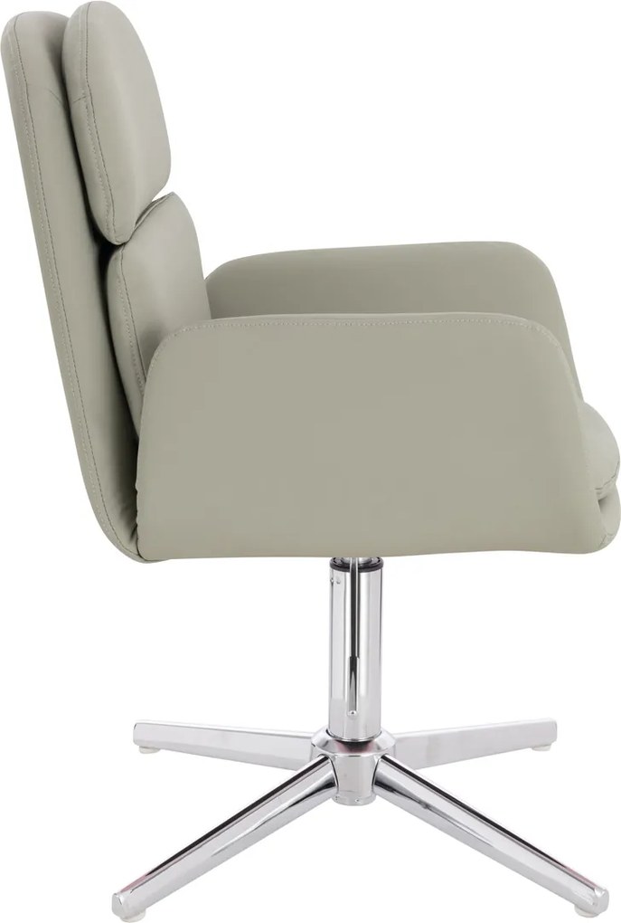 HR480CROSS Scaun Culoarea Inului Piele Ecologica Premium Soft cu Bază Cromata