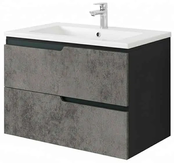 Mobilier pentru lavoar incastrat Fluminia Bari 80 cm urban grey