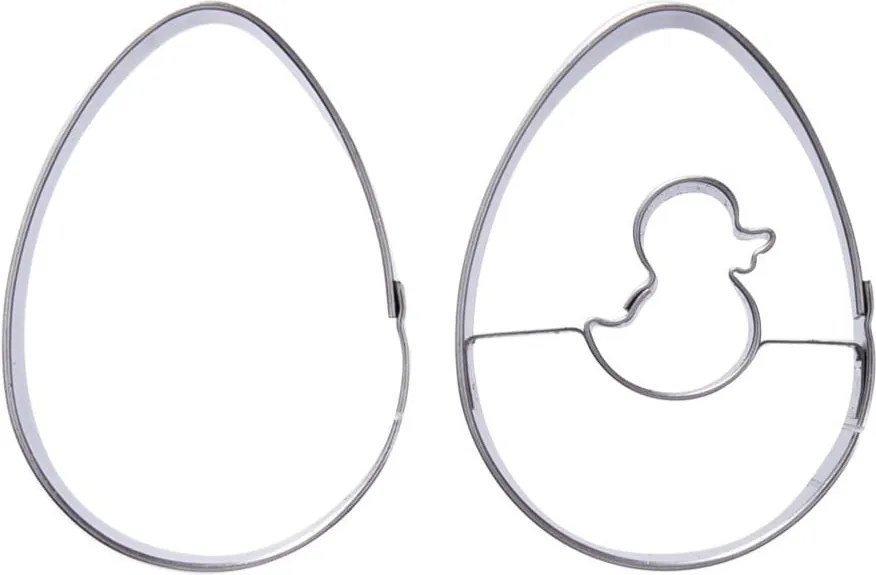 Set 2 forme din inox pentru tăiat aluatul Orion Egg