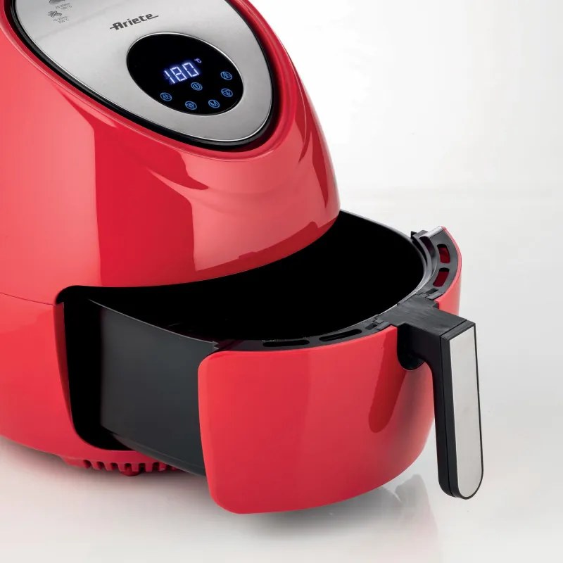 Friteuza cu aer cald Ariete AIRY FRYER XXL 4618/01, 1800W, 5.5 L, 7 programe, Timer, Ecran LCD tactil, Rosu