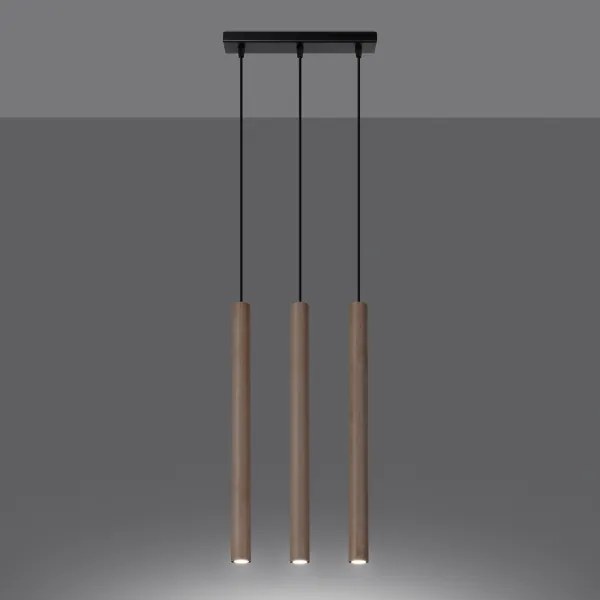 Lustră pe cablu Sollux SL.1267 PASTELO 3xG9/8W/230V lemn