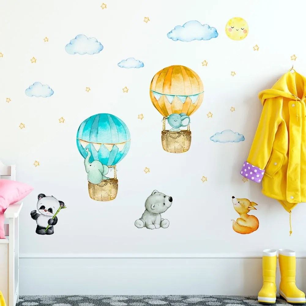 Autocolante de perete pentru camera copiilor Ambiance Balloons and Stars