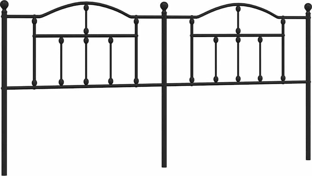 vidaXL Tăblie de pat de schimb metalică, negru, 200 cm