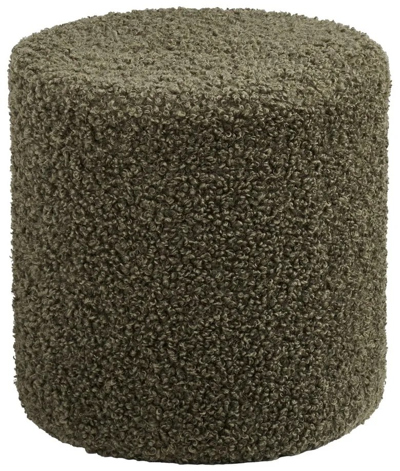 Taburet verde cu tapițerie din țesătură bouclé Ejby – House Nordic