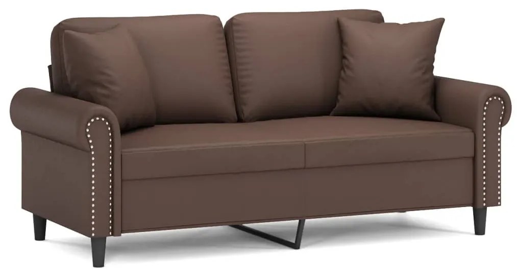 3153175 vidaXL Canapea cu 2 locuri, perne&pernuțe maro 140 cm piele ecologică