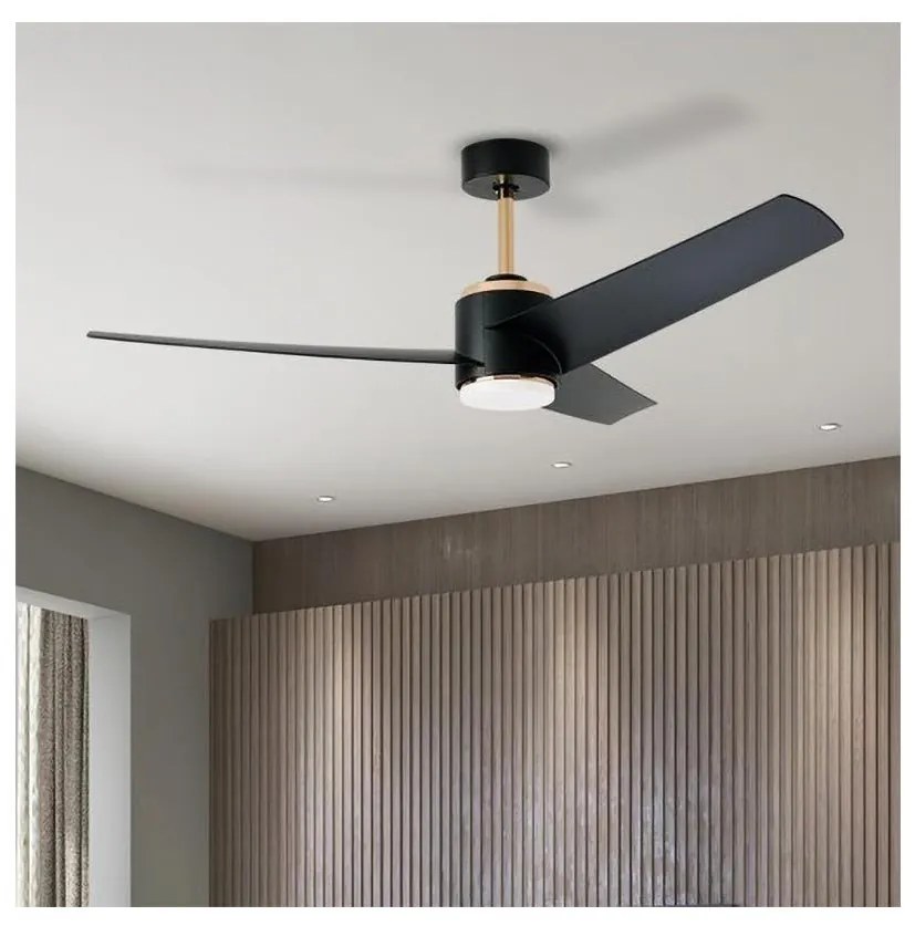 Ventilator LED dimabil de tavan Immax NEO 07280L BEAUTY 18W/230V negru Wi-Fi Tuya + telecomandă