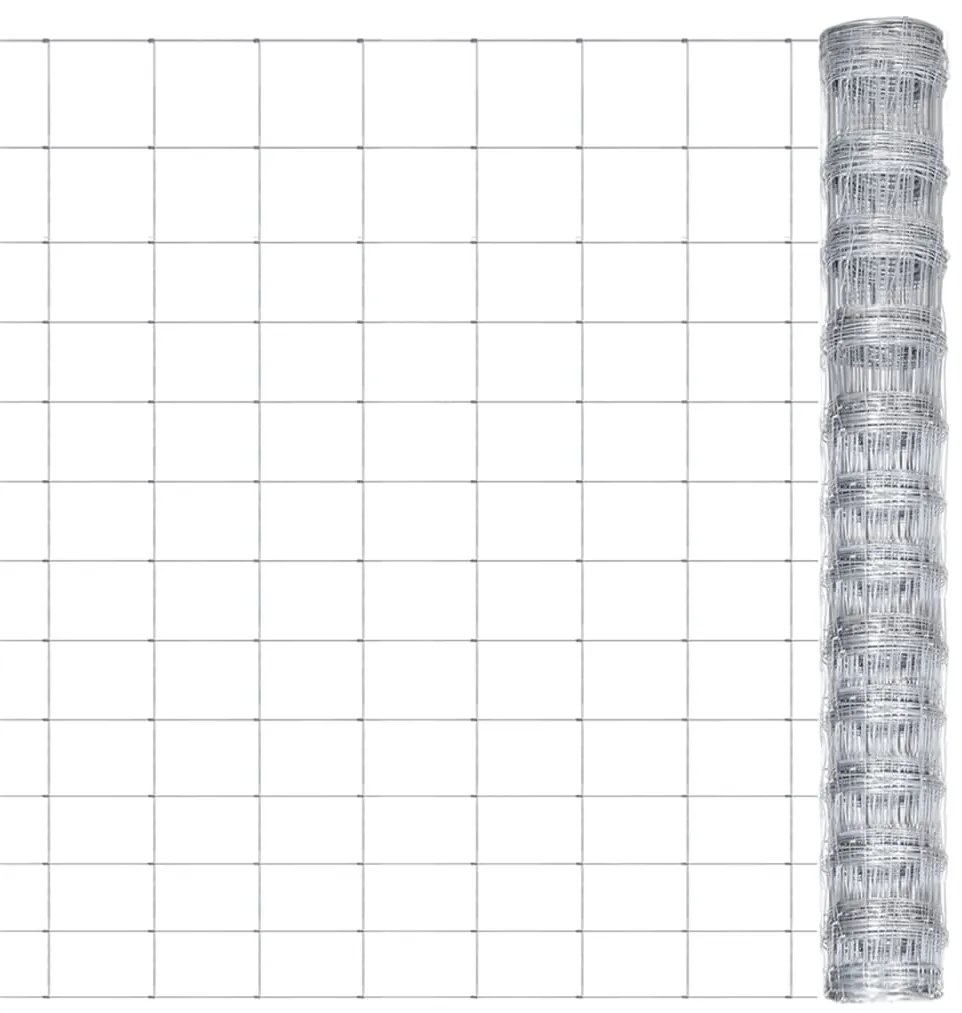 vidaXL Gard de grădină, argintiu, 50x1,25 m, oțel zincat