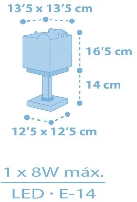 Lampă pentru copii JUNGLE 1xE14/8W/230V albastru Dalber 63111T