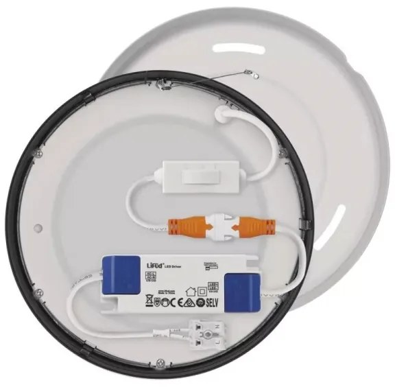 Plafonieră LED/12,5W/230V 3000/3500/4000K d. 17 cm negru