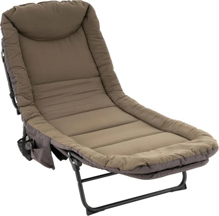 Sezlong de camping cu pernă, 175 x 65 cm, khaki