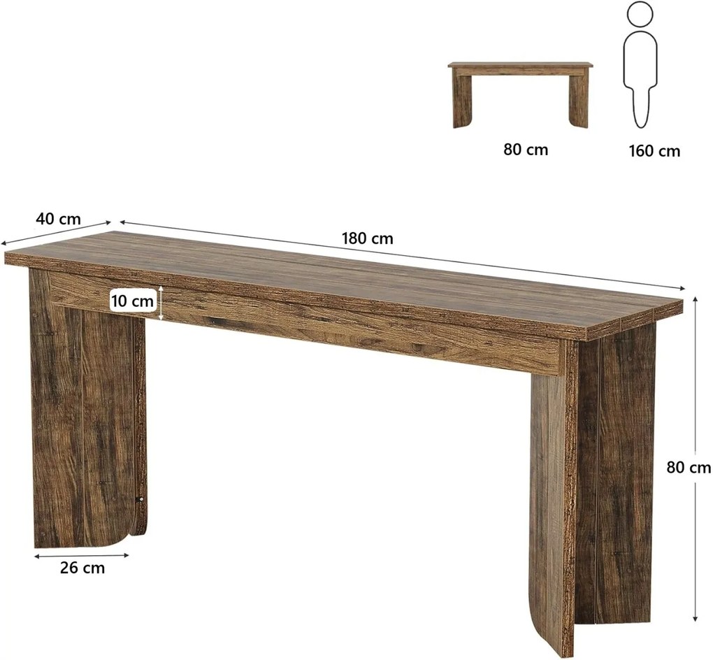 MAM14 - Masa Consola, 180 cm, masuta hol, living, dining, dormitor - Maro