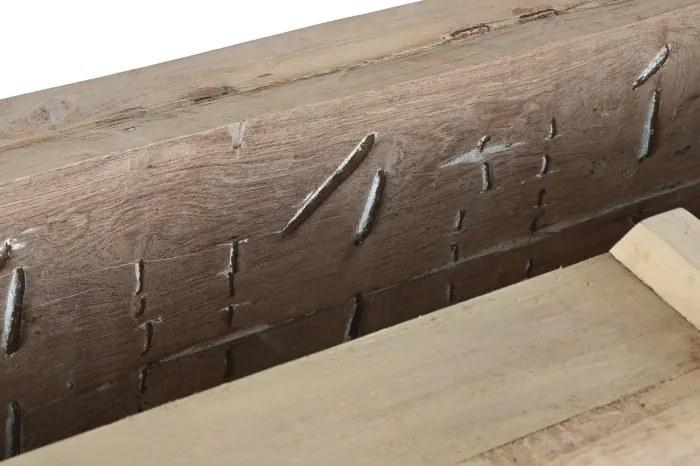 Comodă TV rustică natur , din lemn sculptat „Charm”