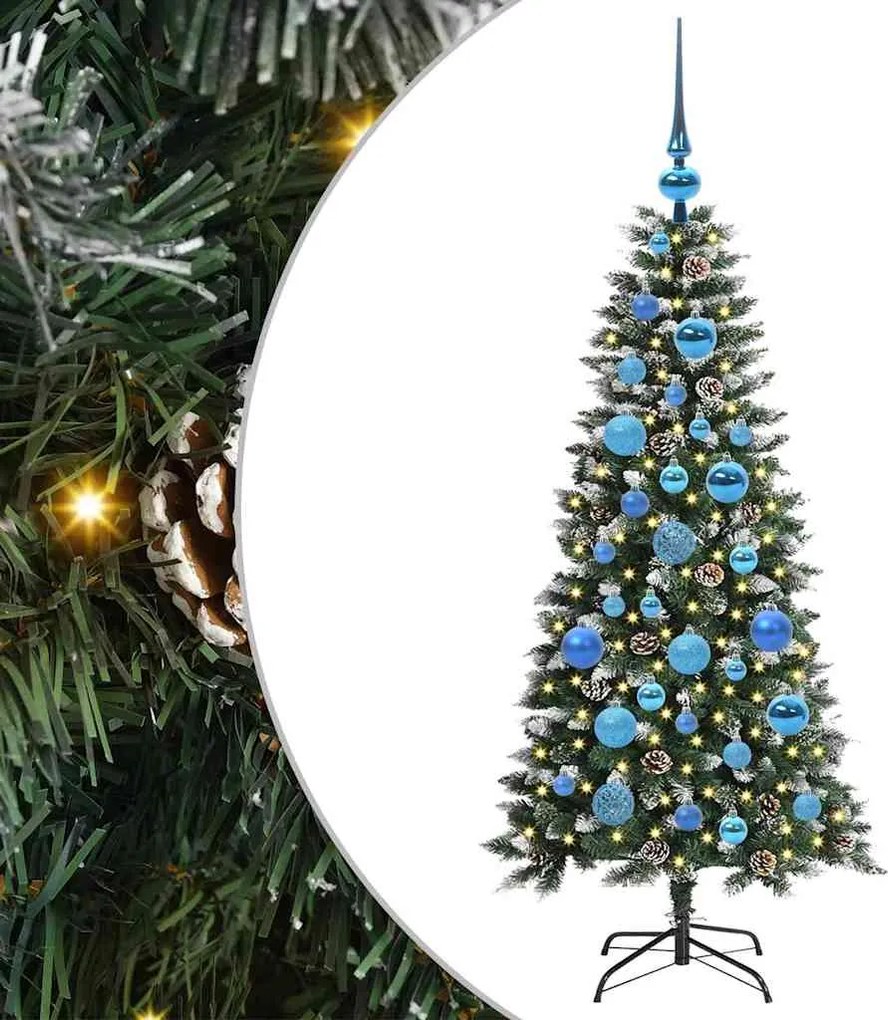 vidaXL Brad de Crăciun artificial Verde 120 cm PVC și Plastic și Oțel