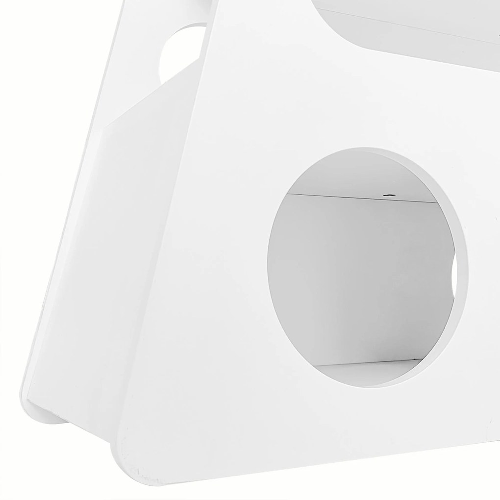 Măsuță laterală cu roți, colțuri rotunjite, mobilă, economisitoare de spațiu, pentru living și dormitor, 81x33x51,5 cm, Albă