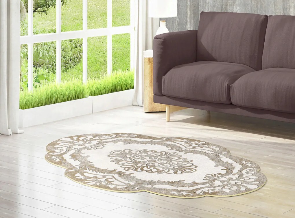 Covor, Eugene V3, 120x180 cm, Bej / Crem / Auriu