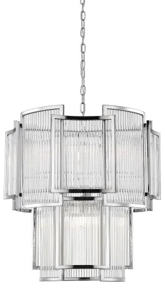 Lustră pe lanț Zuma Line P0528-08A-F4AC SERGIO 8xE14/60W/230V argintiu