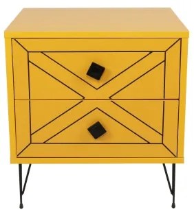 Noptieră LUNA 55x50 cm galbenă