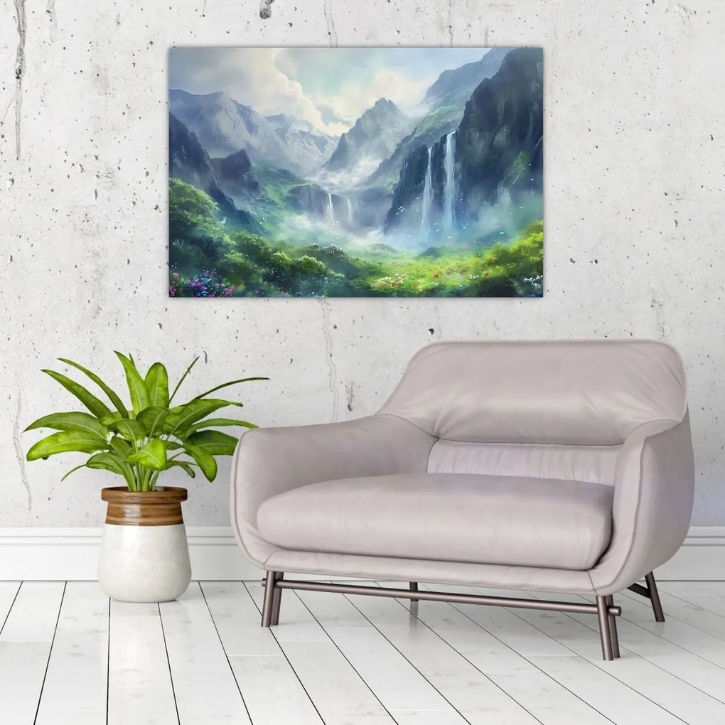 Tablou - Valea cascadelor (90x60 cm)
