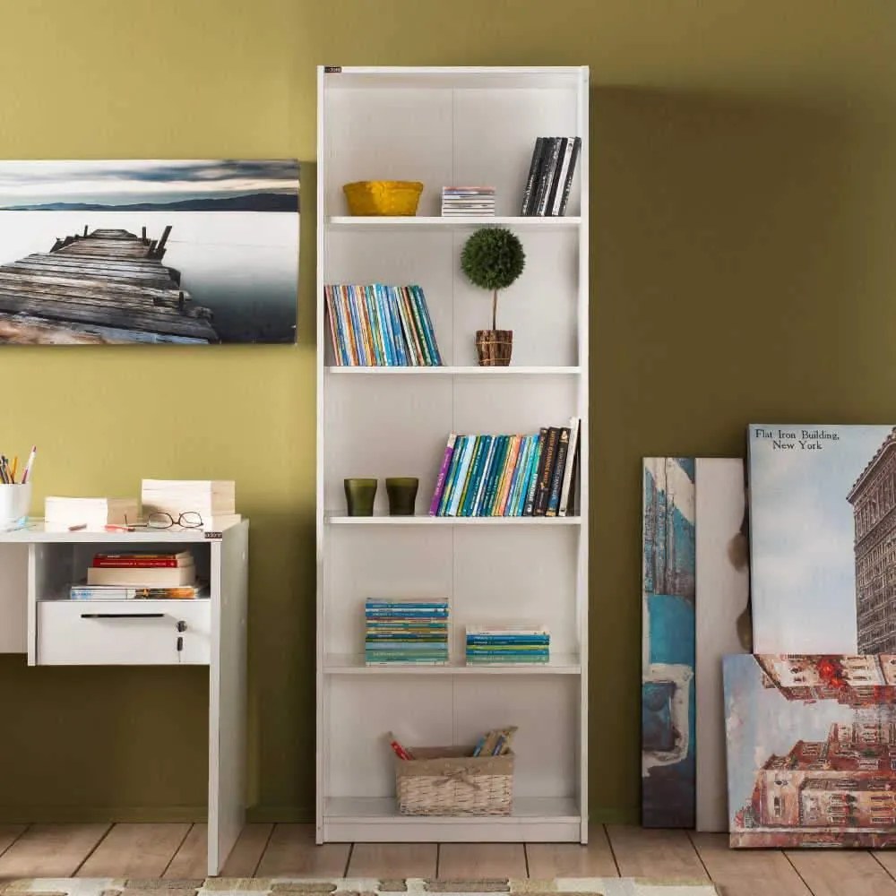 Biblioteca Adore Modern, 5 rafturi, 64x182x26 cm